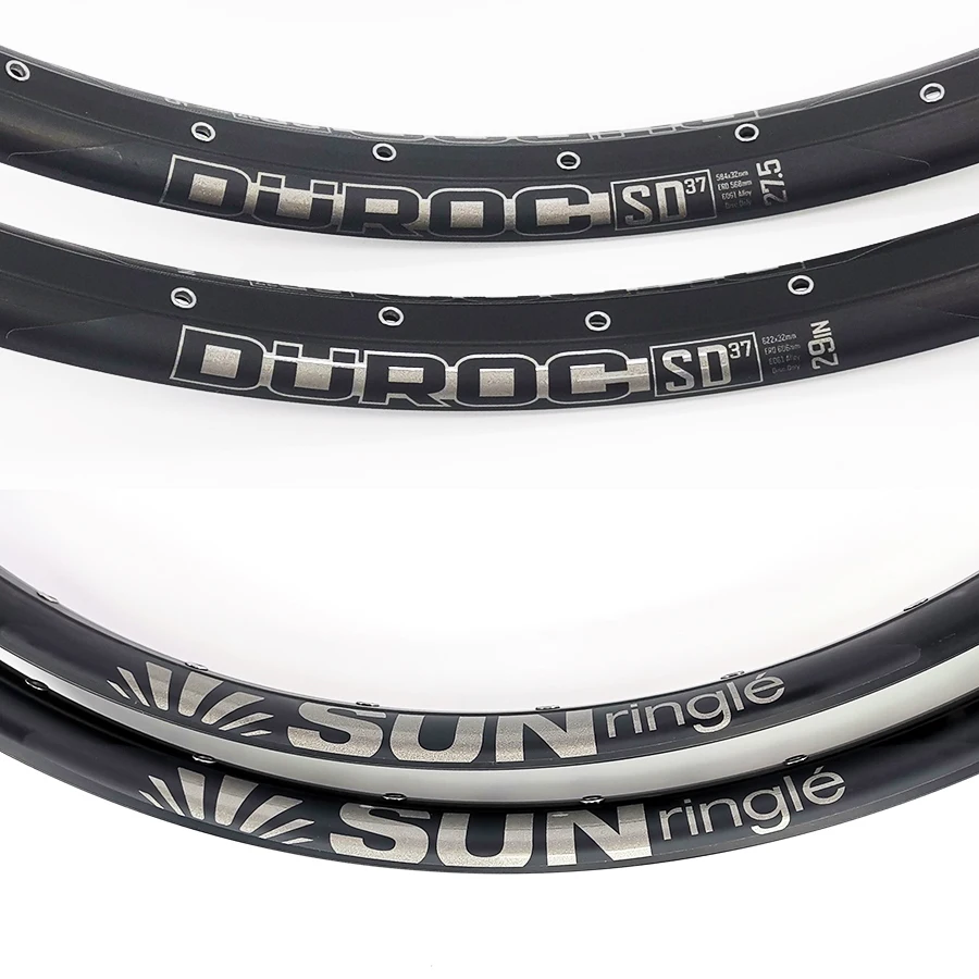 Carbon mtb rims beadlock wheel rim Sunringle DUROC MTB Rim 30 35 37 40 42 50 Aluminium Tires 27.5/29 Inch 28/32H Hoops Sleeved Welded Tubeless Ready Rim Width Rims