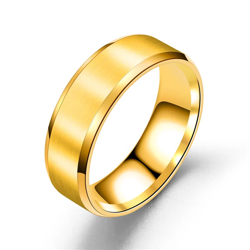 Ring Men Titanium Black Gold - Цвет основного камня: Gold