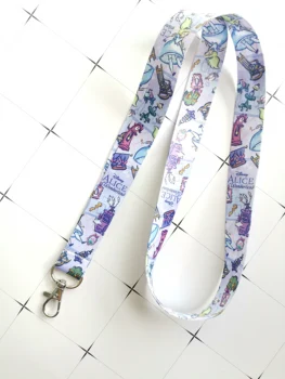 

10pcs/20pcs/50pcs/100pcs cartoon Alice lanyard Neck Strap Lanyard Mobile Phone Key Chain ID Badge Key Chain