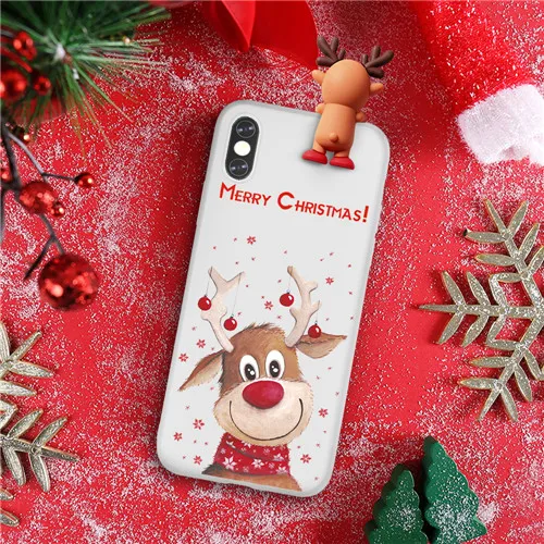 Style 4 Рождественский мультяшный 3D чехол для телефона с оленем для iPhone 11 Pro Max XR XS Max X 7 8 6 6S Plus милый силиконовый матовый красный чехол с медведем - Цвет: Style 4