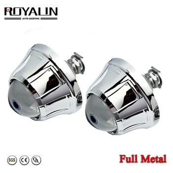 

ROYALIN Bi-xenon Full Metal 2.5 H1 HID Projector Headlights Lens w/Pegasus Shrouds Car Styling Auto H4 H7 External Headlamps DIY