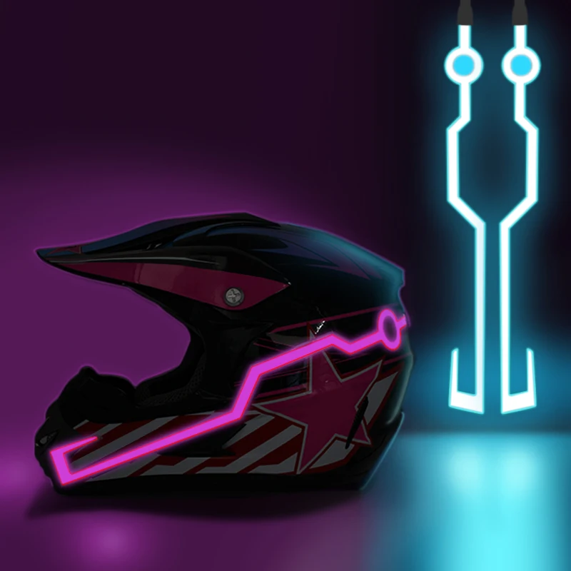 

Nuoxintr Motorcycle Helmet Signal Durable Flashing Stripe Night Motocross Riding Helmet Kit Waterproof Bar LED Light Strip