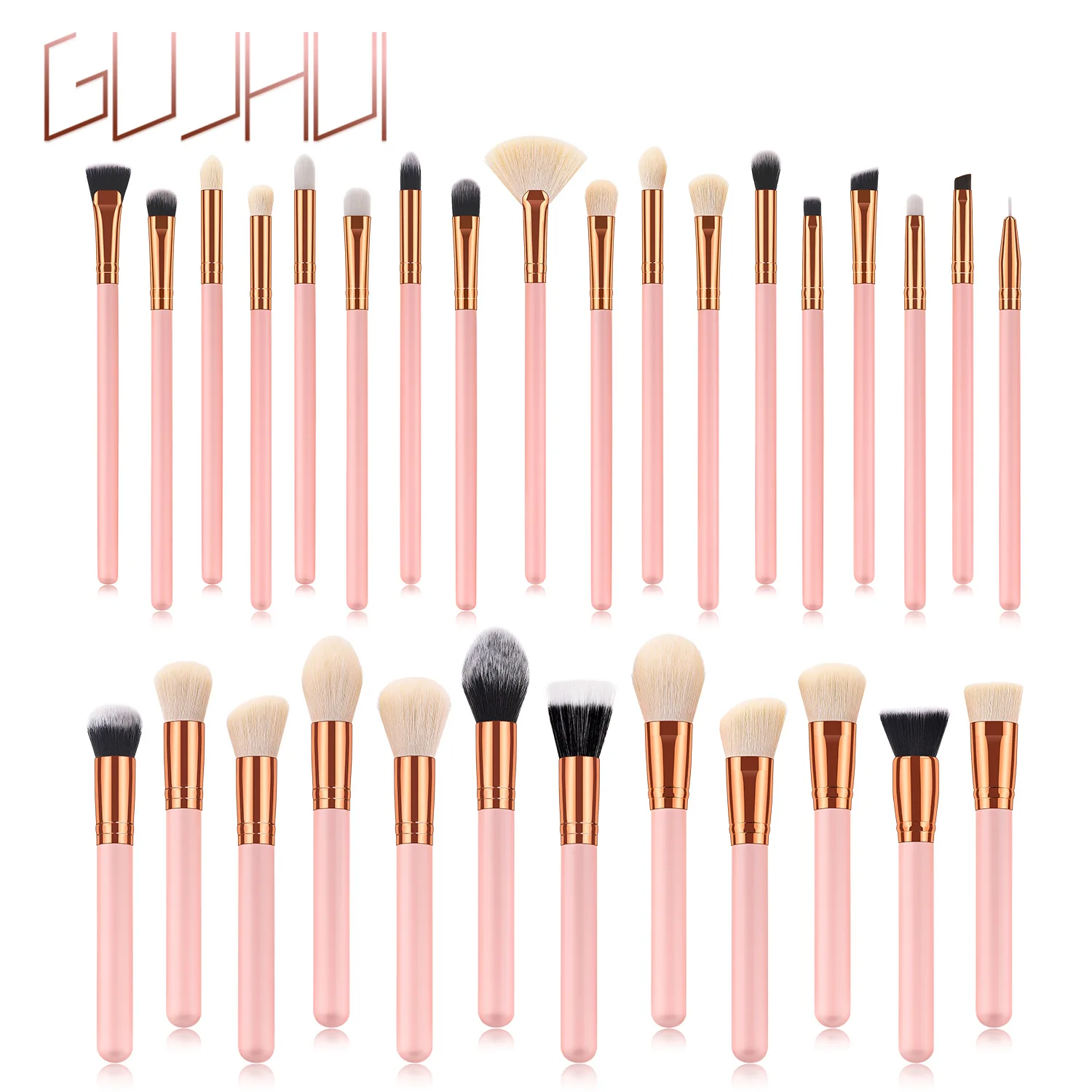 

30 Cosmetic Brushes Set Bulk Paint Eyeshadow Brush Fan Powder Gold Cosmetic Tool GUJHUI