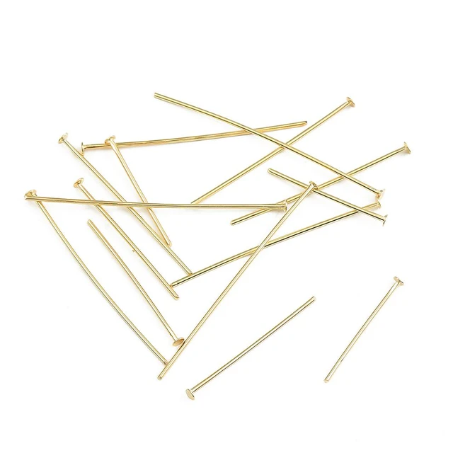 BEADIA Open Eye Pins Gold Head Pins for DIY Jewelry Making 30mm