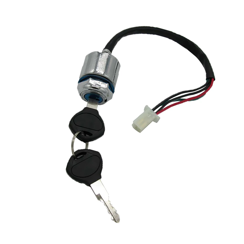 4-Wire 4-Pin Ignition Key Start Switch Assembly for Go Kart ATV Quad Dirt Bike Scooter