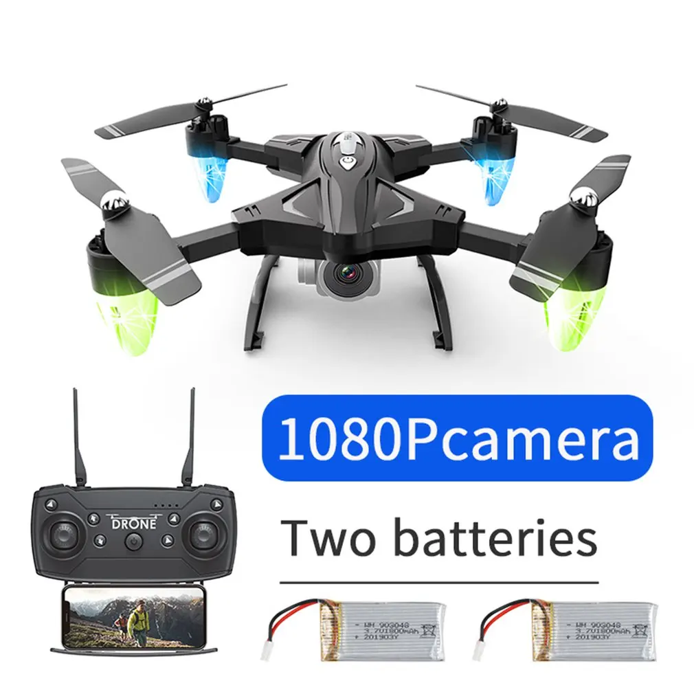 1080P 2battery FPV мини Высокий режим дистанционного управления wifi Портативный складной холдаемый один ключ возврата широкоугольный Квадрокоптер Дрон - Цвет: 1080P 2battery