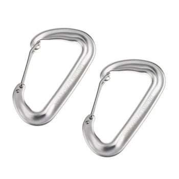 

2Pcs Aluminum Alloy Spring Snap Clip Carabiner Hook Keychain Tool 8 X 4.6 Cm