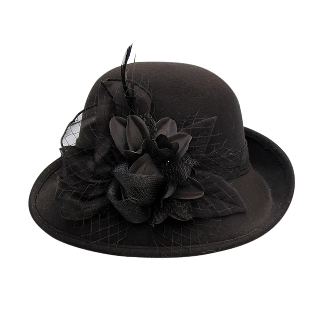 Женская шляпа в рыбацком стиле с перьями и цветами, складная уличная купольная солнцезащитная Кепка, винтажная верхняя шляпа gorros mujer invierno