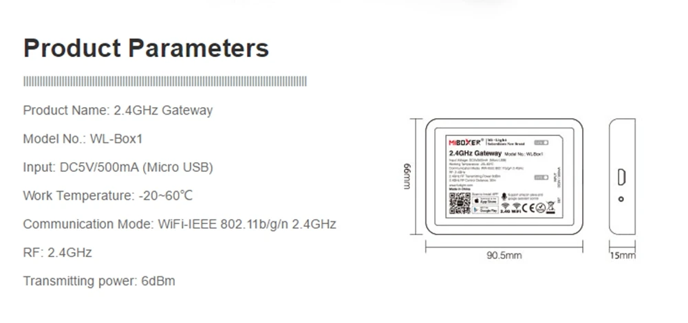 WL Box1(обновление Wi-Fi iBox2) Поддержка сторонних вечерние Голосовое управление Wi-Fi Беспроводное управление, подходит для всех 2,4 ГГц Milight серии