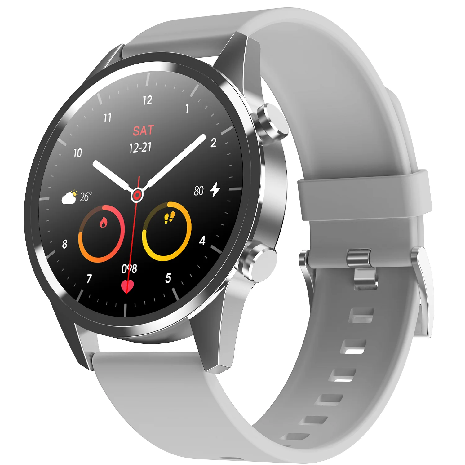 

Fashion Business Smartwatch Bluetooth Call Interactive UI Health Monitor Spherical Glass IP67 Waterproof GPS for Android Huawei