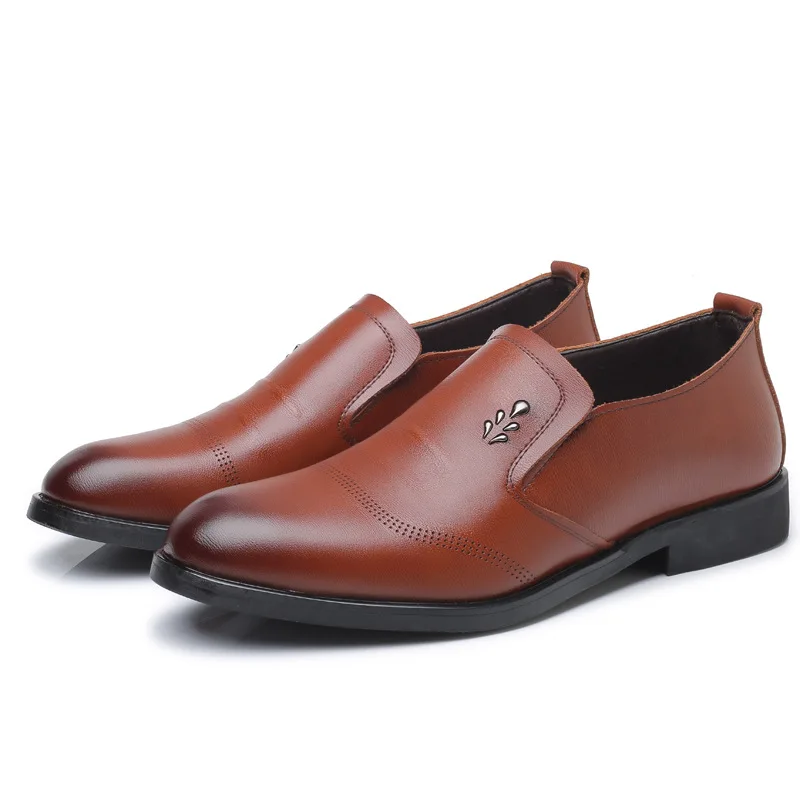 

2019 New Style Korean-style Pointed-Toe Leather Shoes Men's England Business Formal Wear MEN'S Casual Shoes Lace-up MEN'S SHOES