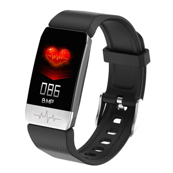 

Smart Watch T1 Band Temperature Measure ECG Heart Rate Blood Pressure Monitor Weather Forecast Drinking Remind men women