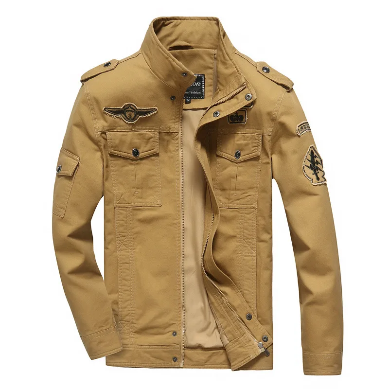 

Spring And Autumn Youth Men Army Workwear Pure Cotton Casual Jacket Large Size Loose-Fit Coat Air Force One Jacket
