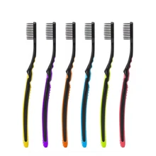 10 шт./упак. Двойной Ультра мягкий бамбук древесный уголь нано зубная щетка черная зубная щетка зубная Личная забота зубная щетка черная