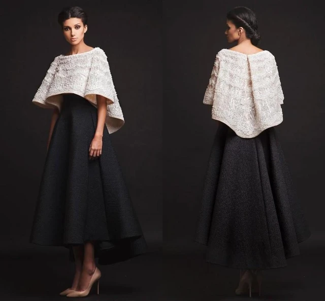 Vestido Krikor Jabotian, Comprimento do tornozelo, Meia manga, Vestidos de  baile com jaqueta, Vestidos Formais, Preto