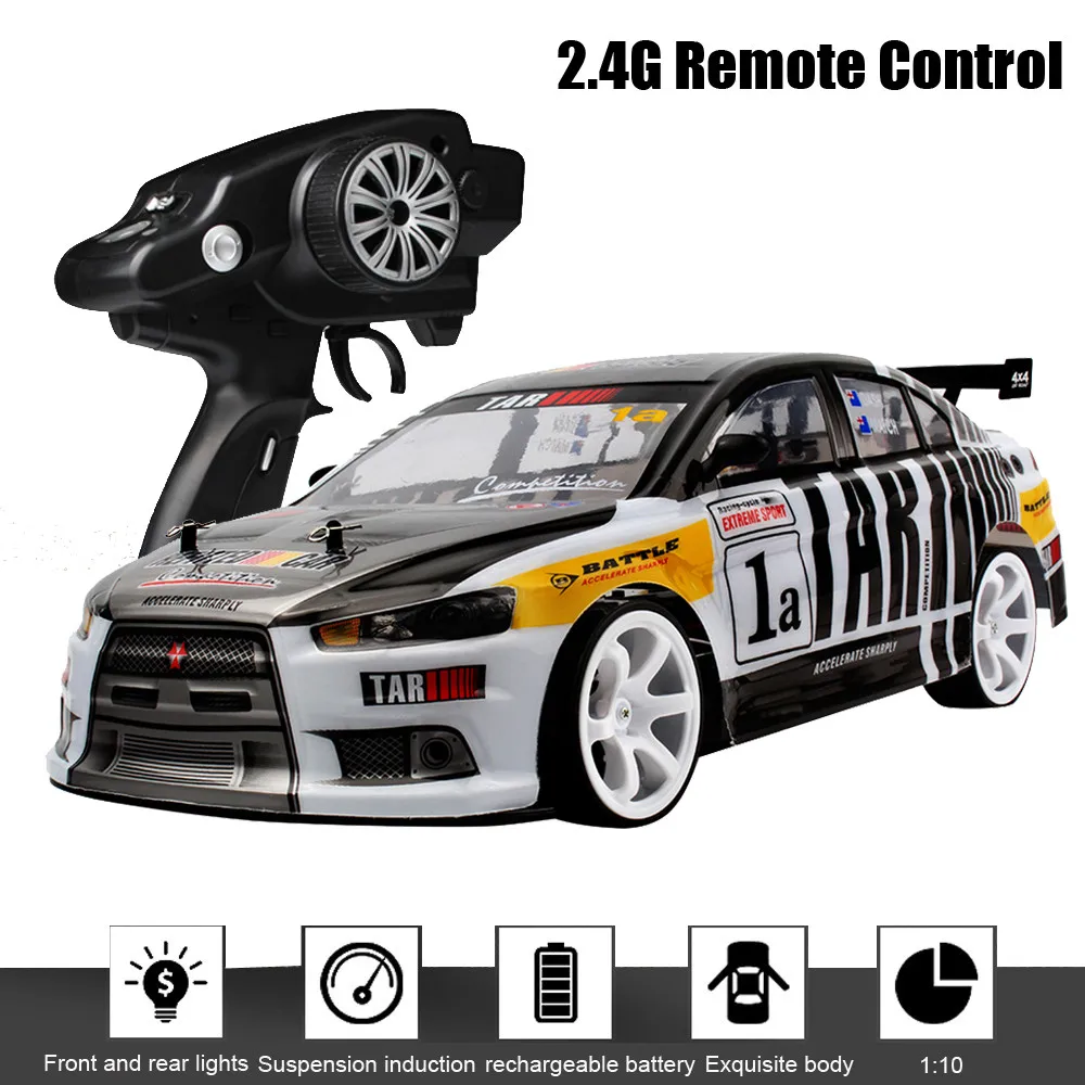 Гоночный автомобиль 1:10 70 км/ч 2 4G RC дрифт чемпионат полноприводный внедорожник с