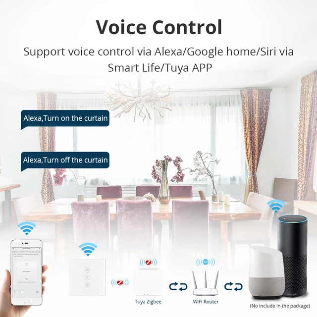 Interruptor WiFi para persianas motorizadas, Control remoto para persianas  motorizadas, Alexa Echo Smart Home, Tuya Smart Life, EU - AliExpress