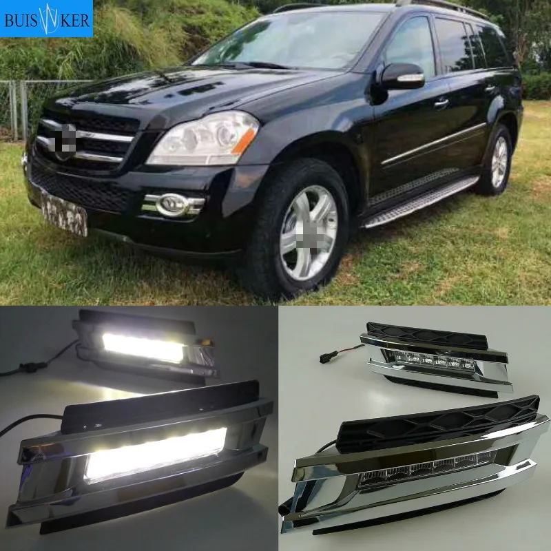 

1 set For Mercedes Benz W164 GL320 GL350 GL450 2006-2009 LED DRL Daytime Running Lights With ABS fog lamps Cover