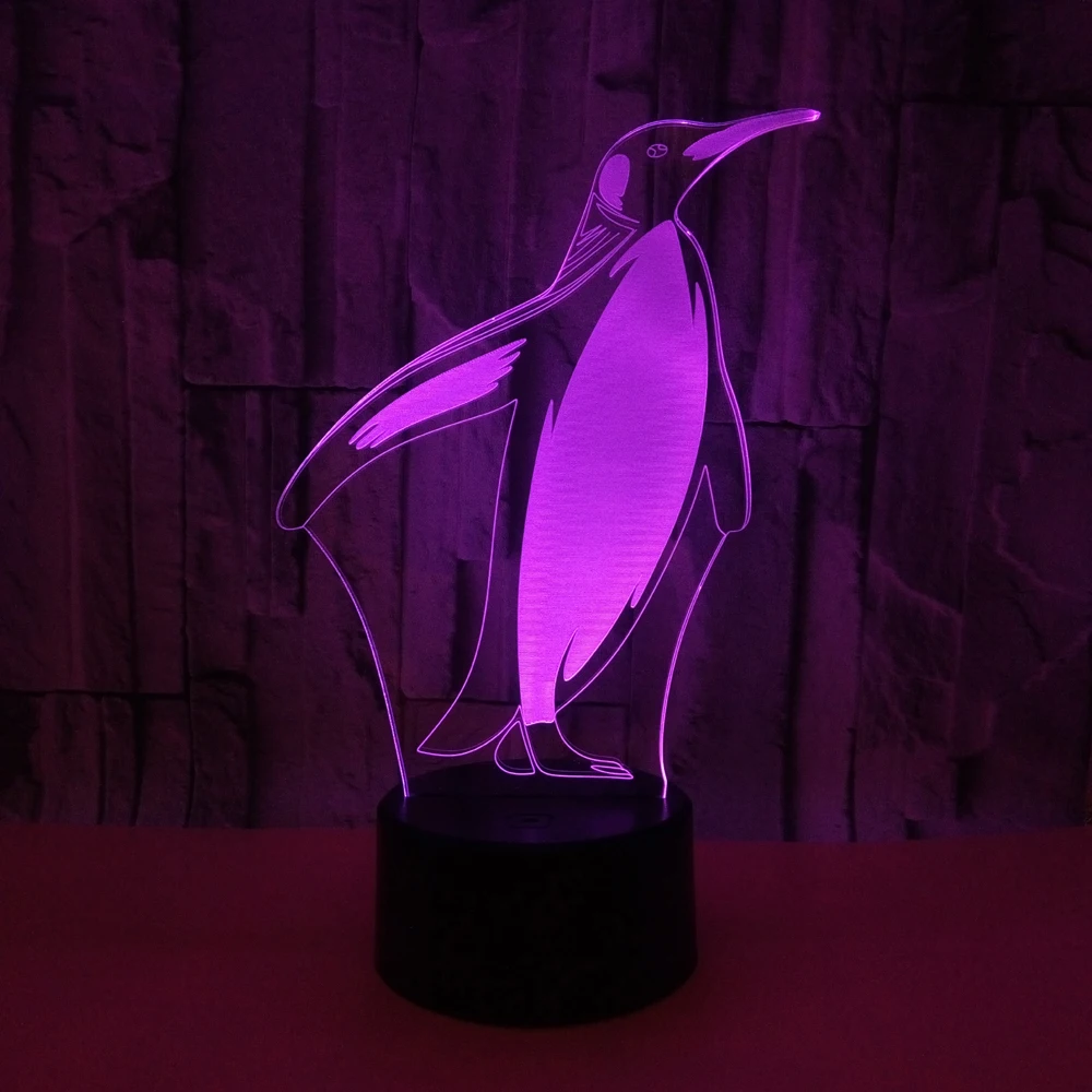 

Penguin 3D Touch Or Remote Night Light Creative 7 Colors Changing Lamp Holiday Indoor Lighting Birthday Gift For Children