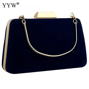 

YYW Blue Flannelette Trapezoid Women Wedding Purse Handbag Evening Party Bags Clutches 2020 Elegant Wedding Purse Pochette Femme