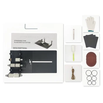 

Five Wheels Wear Resistant Adjustable Non Slip Professional Glass Bottle Cutter Tool Kit Gloves Brush DIY Recycle Hole Saw
