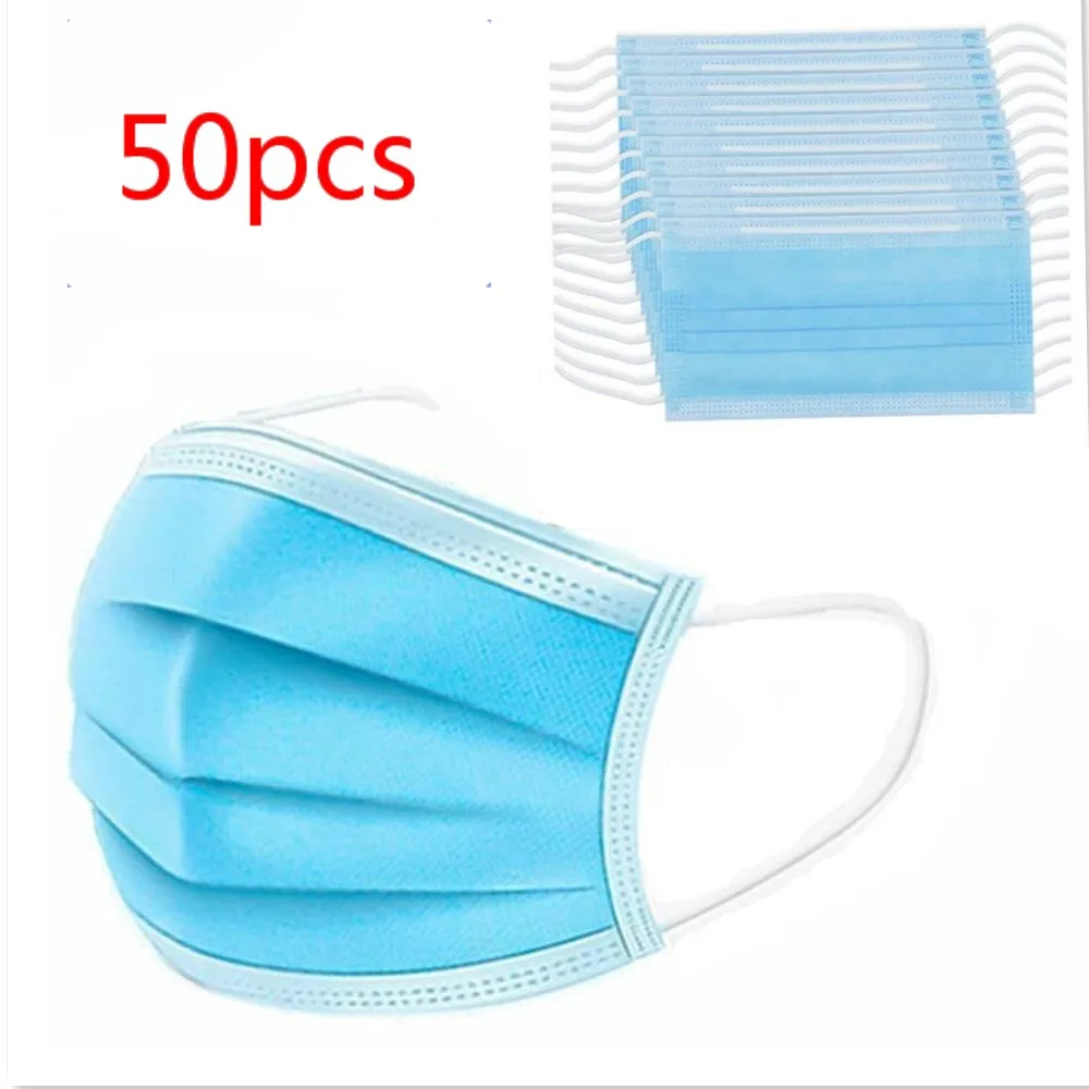 

Fash shipping Face Mouth Anti Virus Mask Disposable Protect 3 Layers Filter Dustproof Earloop Non Woven Mouth Masks