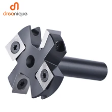 

Dreanique 2-Flute Wood Planer Bit 38.1mm 45mm Cutting Diameter 8 12 mm Shank Spoilboard Surfacing Router Bit Insert Carbide Slab