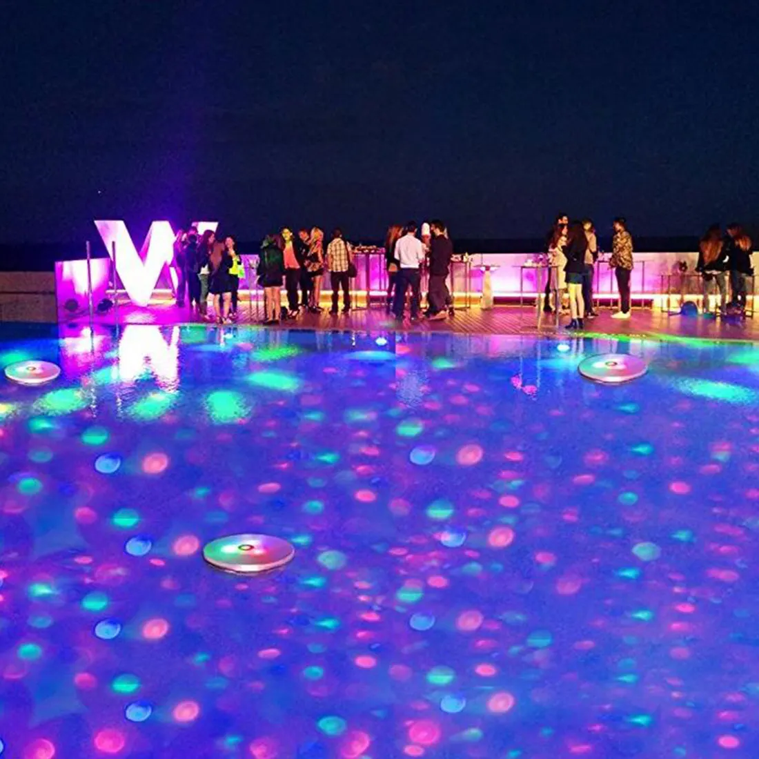Piscina Flutuante Atmosfera Lâmpada Iluminar Buey Kids Banheiro Brinquedos Impermeáveis Drift Light Rgb Cor Aleatória Led Luz 6 de ambiente para crianças, brinquedos de banheiro
