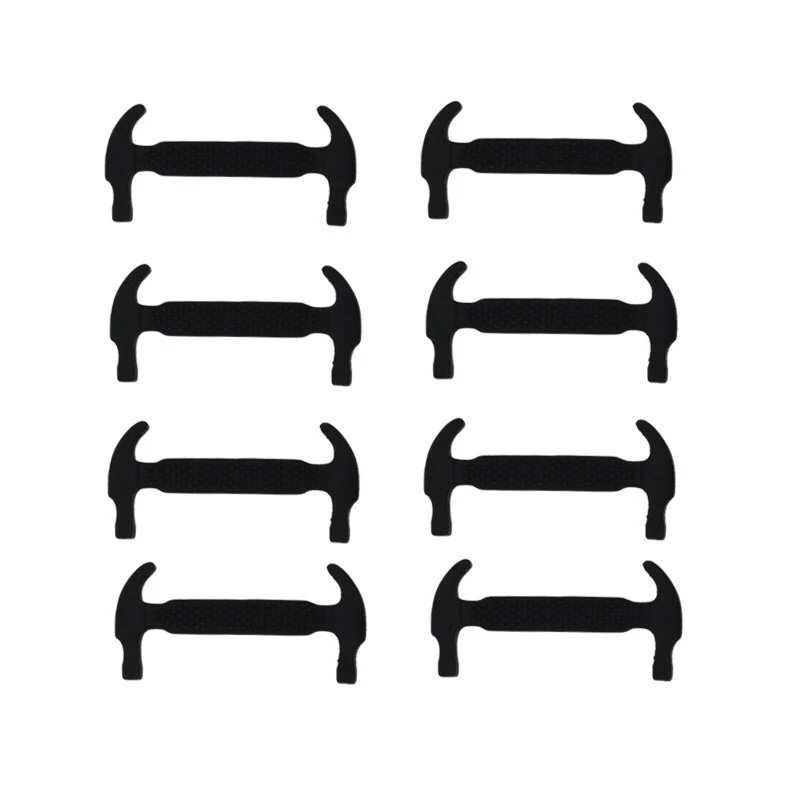 16pcs-Black 16 шт./компл. эластичные силиконовые шнурки для обуви практичная модная Для мужчин Для женщин ленивый молоток Тип обуви теннисные туфли с кружевами; шнурки без завязок; - Цвет: 16pcs-Black