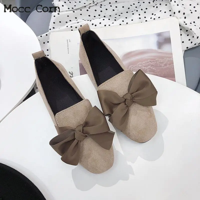 

2019 New Women Flats Ballerina Shoes Sweet Bow Casual Slip On Loafers Driving Shoes Fashion Footwear Moccasins Office Lady Shoes