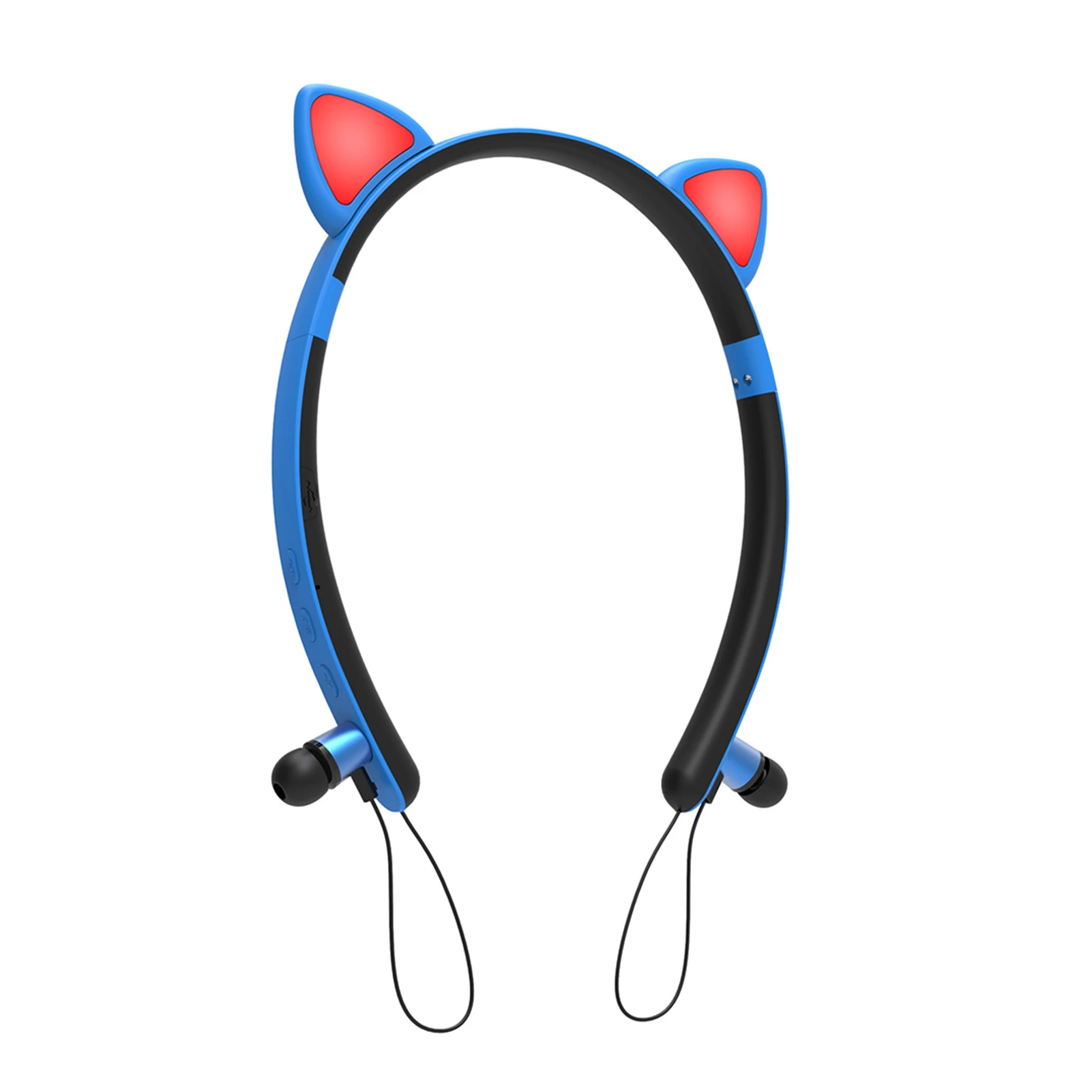 Girls Universal Wireless Headphones Portable With Mic Magnetic Absorption Luminous Cat Ear HiFi Stereo Gift Cute Bluetooth 5 0