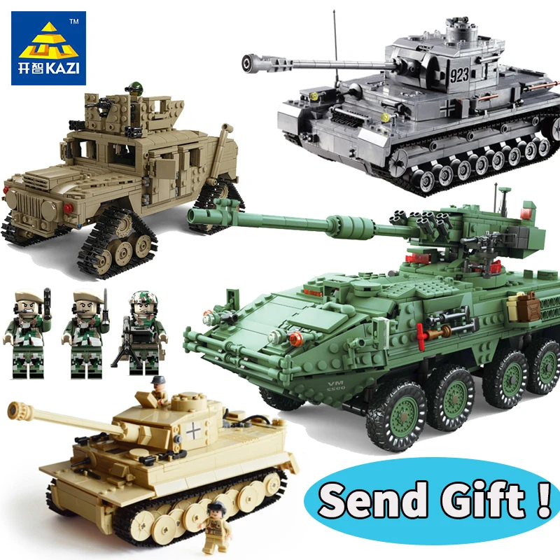 

Military legoingly Building Blocks kits War Weapon Armed Tiger T-62 Model Tanks Bricks soldier Figure Toys for Children Gift