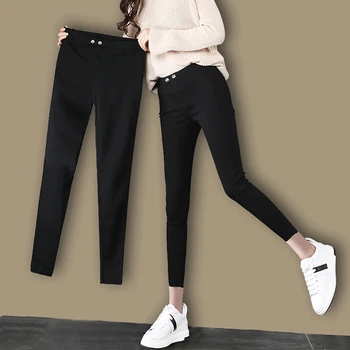 

Leggings Pants Women Trousers Black Slim Fit Pencil Pants Women Fashion Winter Autumn Thicken Spodnie Womens Clothing XX60PW