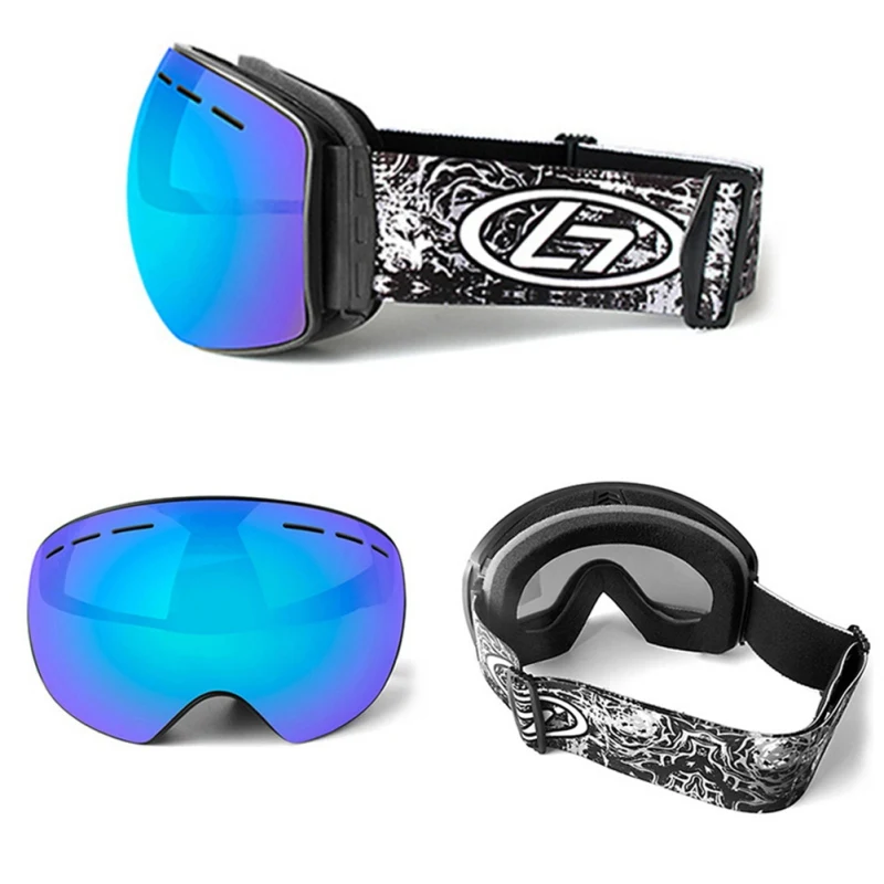 Rimless Ski Goggles Double Layers Anti-fog Big Ski Mask Glasses Skiing Snow Snowboard Goggles Eyewear UV Protect NEW
