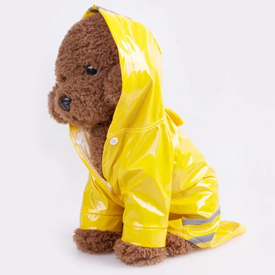 Dog Raincoat Pet Poncho with Hood Waterproof Rain Coat Jacket for Small Dogs - Цвет: Цвет: желтый