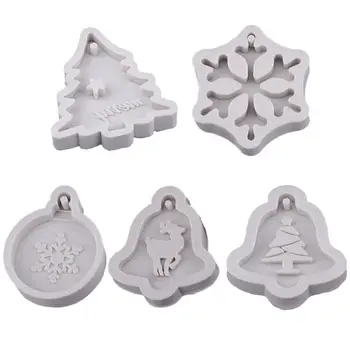 

Christmas Snowflake Aromatherapy Candle Mold Elk Bell Plaster Jewelry Natal mold Navidad Tree Mould Molds Xmas Fragrance Pe N0D4