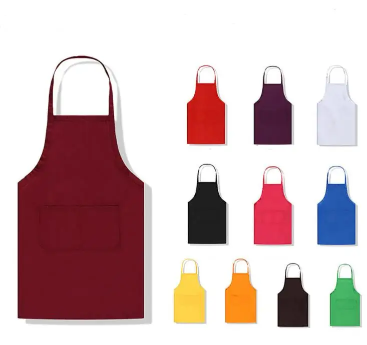 

Adult Aprons Pocket Craft Cooking Baking Aprons Adult Art Painting Solid Colors Aprons Kitchen Dining Bib Customizable Apron SN