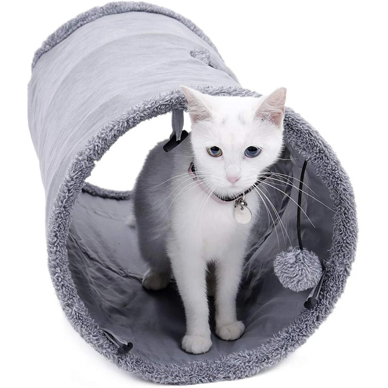 Benedaw качество складной туннель для кошек Crinkle прочный замшевый котенок игрушки играть в помещении HIDEWAY с шариком Peek отверстие легко носить с собой