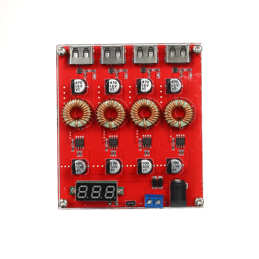 

Converter Voltage Regulator Voltage Adjuster DC 9V 12V 24V to DC 5V Power Supply Transformer Charge Adapter Module 4 USB Port