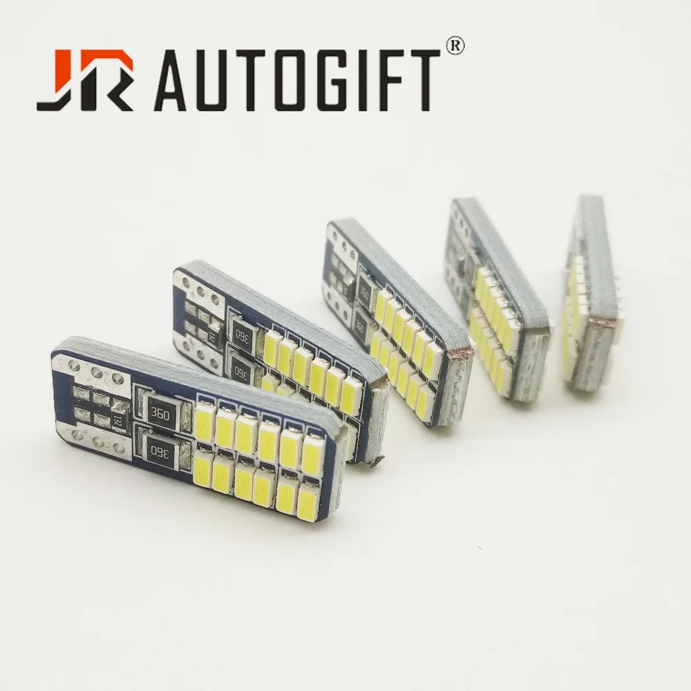 50 шт. T10 W5W светодиодный Canbus 194 168 светодиодный светильник лампы 3014 4014 24 SMD автомобиля для Чтения Купол лампы габаритные фары, аксессуары для автомобиля