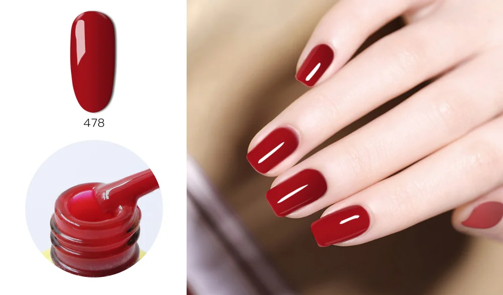 1 pc Nails Gel Polish Classic Red Soak Off Wine Red Color seires UV led lamp Hight quality Long Lasting Gel polish art nail