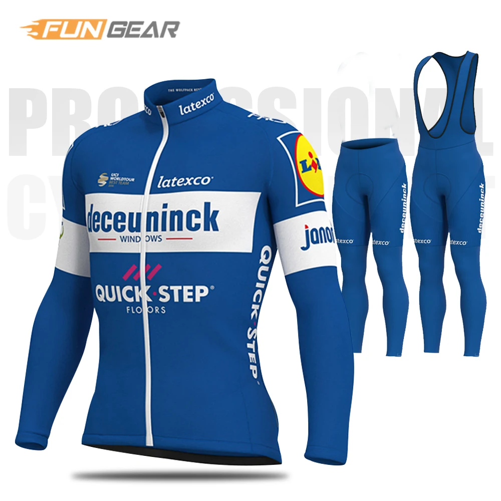 

Pro Team Cycling Clothing QUICK STEP Clothes MTB Long Sleeve Jersey Set Men Racing Uniform Breathable Suit Maillot Ropa Ciclismo