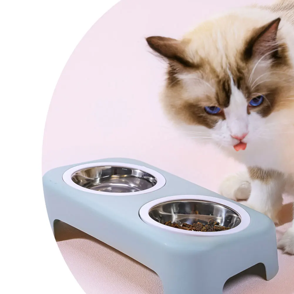 Dog Double Bowl Puppy Food Water Feeder Cute Stainless Steel Pets Drinking Dish Feeder Pets Supplies 1 Dog Double Bowl Puppy Food Water Feeder Cute Stainless Steel Pets Drinking Dish Feeder Pets Supplies 2