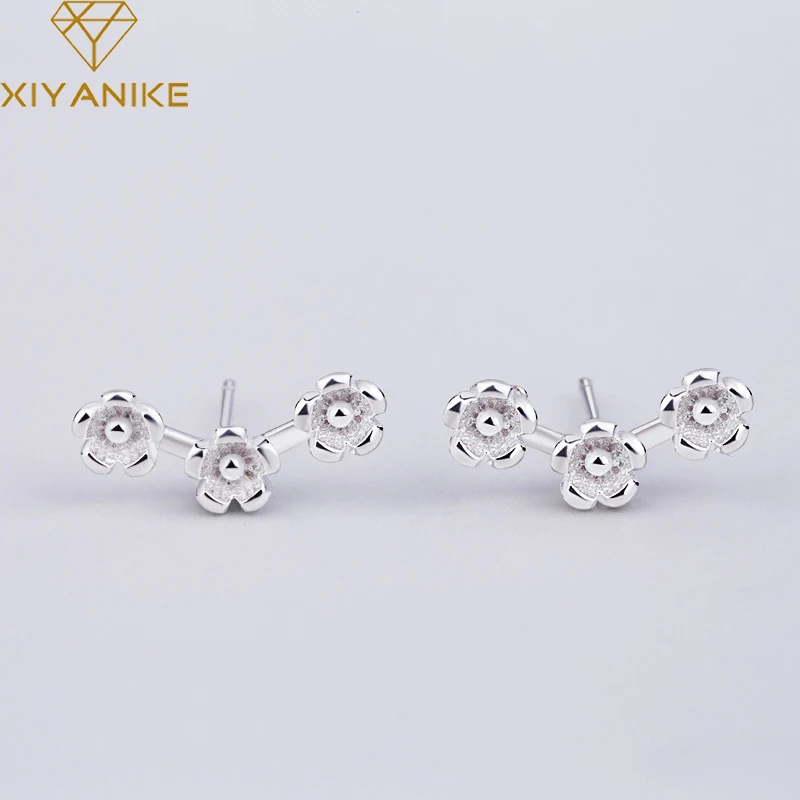 XIYANIKE 925 стерлингового серебра корейский стиль милый цветок ручной работы