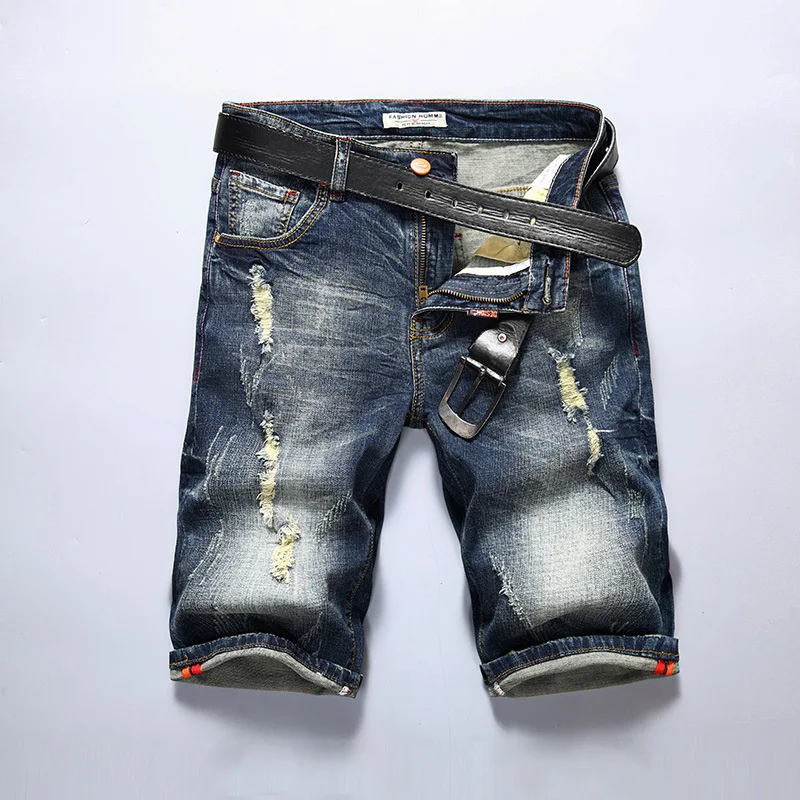 

the United States men jeans cultivate morality pants in the straight hole in stretch denim shorts five minutes of pants