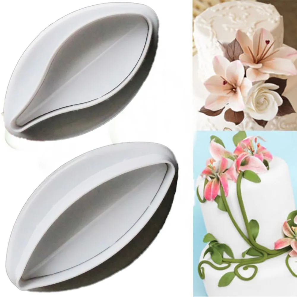 Flower Plunger Cutter 2pcs/lot Large Size Lily Petal Cake Decoration Tool Gum Paste Fondant Decorating Sugar Craft Mold