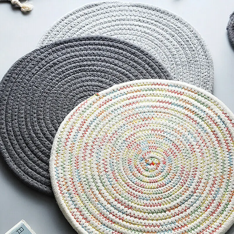 3 шт. ручной работы вязаный крючком коврик для стола хлопок Doily чашка кухня круглый коврик