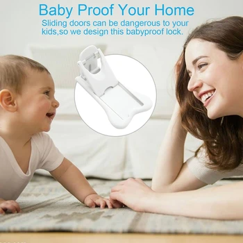 

Sliding Door Lock for Child Safety, Baby Proof Lock for Patio, Closet,Shower,Window,Wardrobe, Childproof Cupboard Kitchen Cabin