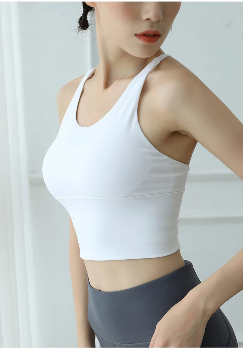 Women's Sports Bra Yoga Brassiere Elastic Fitness Sports Top Female Sport Yoga Bra with Chest Pad Sexy Push Up Sport Bra