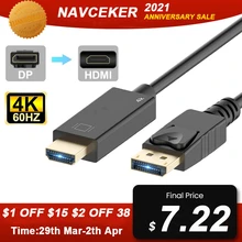 ProAV DP to HDMI Cable 4K 60Hz Male to Male DisplayPort to HDMI Adapter Display Port Video Audio for PC HDTV Projector Laptop